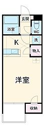 セザンヌ松井 1階ワンルームの間取り