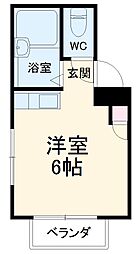 エトアール西葛西阿部ビル 5階ワンルームの間取り