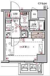 京急本線 梅屋敷駅 徒歩4分の賃貸マンション 9階1Kの間取り