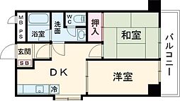 インペリアル蒲田 2階2DKの間取り