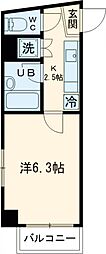 ルーブル都立大学2 1Kの間取図画像
