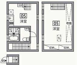 東急大井町線 大岡山駅 徒歩5分の賃貸アパート 2階1LDKの間取り
