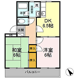 サンヒルズ鷹丘　C 101 1階1LDKの間取り