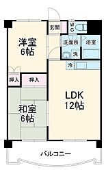 フィオーレ豊橋 8階2LDKの間取り