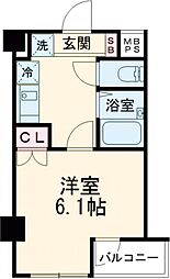 JR山手線 高田馬場駅 徒歩15分の賃貸マンション 3階1Kの間取り