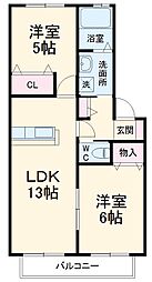 リヴェール・コート 2LDKの間取図画像