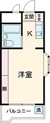 京王線 千歳烏山駅 徒歩4分の賃貸マンション 3階ワンルームの間取り
