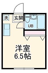 滝沢ハイツ 2階ワンルームの間取り