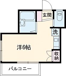 メゾンファインIII 1階ワンルームの間取り