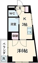 JR山手線 高田馬場駅 徒歩11分の賃貸マンション 1階1Kの間取り