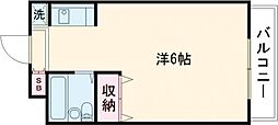 東武東上線 上板橋駅 徒歩9分の賃貸マンション 2階ワンルームの間取り