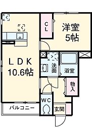 東武東上線 和光市駅 徒歩11分の賃貸アパート 1階1LDKの間取り