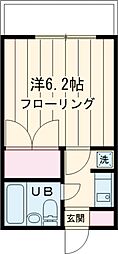 京王線 柴崎駅 徒歩3分の賃貸アパート 1階1Kの間取り