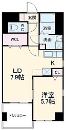名古屋市営東山線 本山駅 徒歩4分の賃貸マンション 5階1LDKの間取り