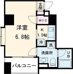 JR山手線 高田馬場駅 徒歩14分の賃貸マンション 2階1Kの間取り