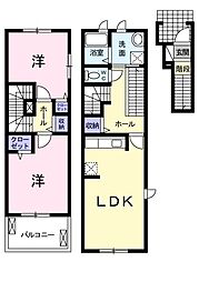 フリシュ・M 2LDKの間取図画像