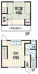竹谷荘1 1階1DKの間取り