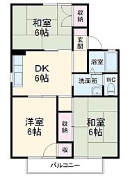 メゾン・エスポワール 2階3DKの間取り