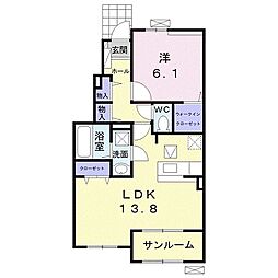 ファー　ビヨンド　I 1階1LDKの間取り