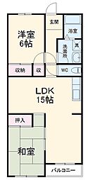 グリーンライフ東山 2LDKの間取図画像