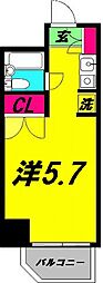 コスモ亀有V 9階ワンルームの間取り