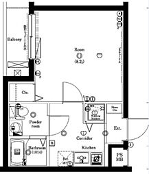 東京メトロ副都心線 西早稲田駅 徒歩6分の賃貸マンション 3階1Kの間取り