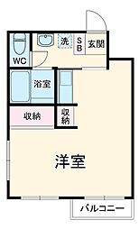 名古屋市営東山線 本山駅 徒歩4分の賃貸マンション 1階ワンルームの間取り