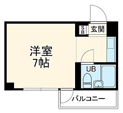 ベルビュ日吉 2階ワンルームの間取り