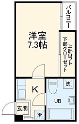 名古屋市営名城線 茶屋ヶ坂駅 徒歩5分の賃貸アパート 2階1Kの間取り
