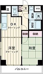 クレアパーク野方 3階2DKの間取り
