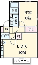 プリメゾンフーガ 1階1LDKの間取り