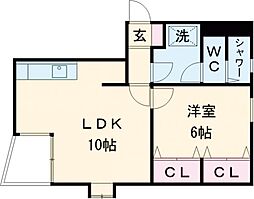 つつじヶ丘パティオアゼリー 4階1LDKの間取り