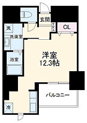 名古屋市営東山線 一社駅 徒歩1分の賃貸マンション 13階ワンルームの間取り