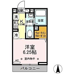 京成本線 京成高砂駅 徒歩5分の賃貸アパート 1階1Kの間取り