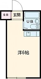 グリーンハイツ仙川 2階ワンルームの間取り
