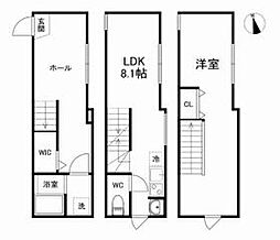京成押上線 四ツ木駅 徒歩7分の賃貸テラスハウス 1階2LDKの間取り