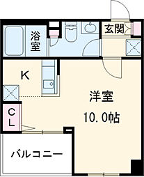 京王線 千歳烏山駅 徒歩13分の賃貸マンション 3階ワンルームの間取り