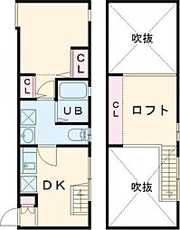 京王線 芦花公園駅 徒歩3分の賃貸アパート 2階1DKの間取り