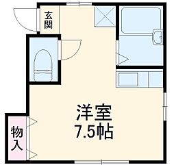 プロフィーII 2階ワンルームの間取り