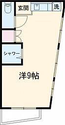京王線 千歳烏山駅 徒歩2分の賃貸マンション 3階ワンルームの間取り