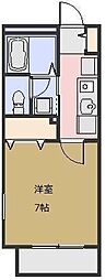 ヴィサージュ 1Kの間取図画像