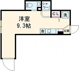 Ｄｅａｒ　Ｃｏｕｒｔ池袋 1階ワンルームの間取り