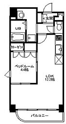 JR総武線 千葉駅 徒歩6分の賃貸マンション 3階1LDKの間取り