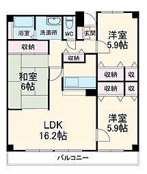 東葉高速鉄道 八千代中央駅 徒歩5分の賃貸マンション 4階3LDKの間取り