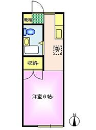 ベルアボード 1Kの間取図画像
