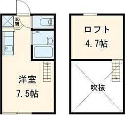 ＳＱＪ 1階ワンルームの間取り
