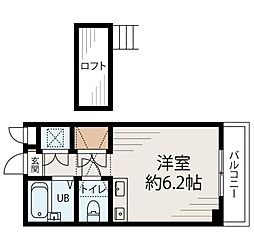 ＡＫビル 4階ワンルームの間取り