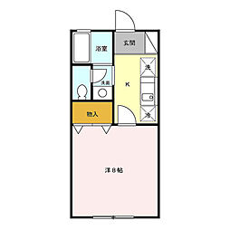 JR中央線 三鷹駅 バス15分 木の実保育園下車 徒歩2分の賃貸アパート 1階1Kの間取り