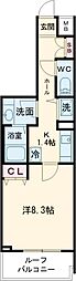 ＢＬＥＳＳ西巣鴨 8階1Kの間取り