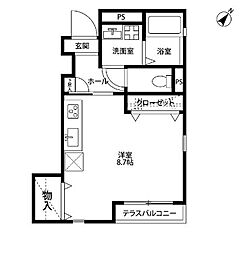 Amour相生 ワンルームの間取図画像